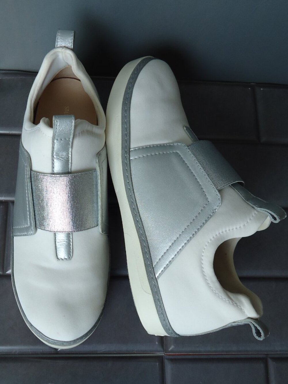 SIZE 9 B. Stuart Weitzman slip on sneakers shoes.